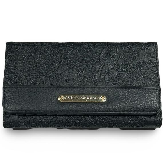 Stone Mountain Tooled Leather Wallet Paisley Checkbook Floral Embossed Clutch - Picture 1 of 8